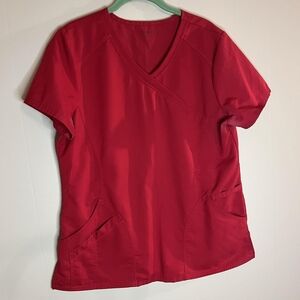 Scrubstar Red Multi Pocket Top